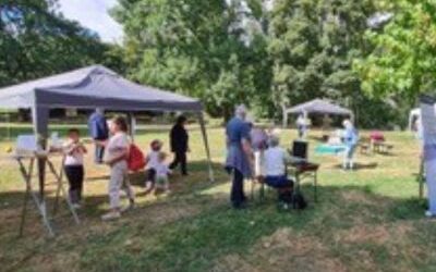 Sport im Park mit Augenparcours