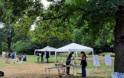 Sport im Park mit Augenparcours